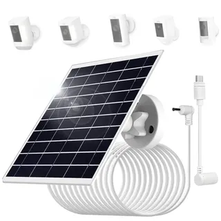 8W/5V Solarpanel, Schnellladung, integrierter Spannungsregler PCB, Schutzausrüstung, IP65 für Ring-Kamera Spotlight Cam Plus/Pro, Stick Up Cam Battery 2nd/3rd Generation