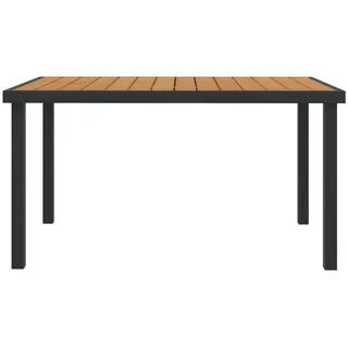 vidaXL Gartentisch Braun 140x90x74 cm Aluminium und WPC - Braun