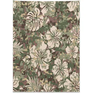 Abakuhaus hawaiisch Wandteppich, Aloha tropischer Dschungel aus Weiches Mikrofaser Stoff Kein Verblassen Klare Farben Waschbar, 110 x 150 cm, Dunkelbraun Baby Pink Grün - Grün