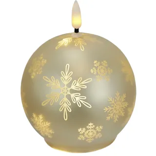 I.GE.A. LED-Kerze »Kugel-Kerze A« aus Glas batteriebetrieben mit Timer Adventskranz Adventskerzen