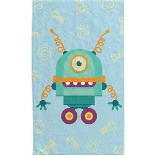 damaloo Kinderhandtuch 30x50 cm aus Baumwolle – Gästehandtuch mit Roboter-Motiv – Kleines Handtuch für Jungen & Mädchen – Händetuch oder Waschlappen für Kinder