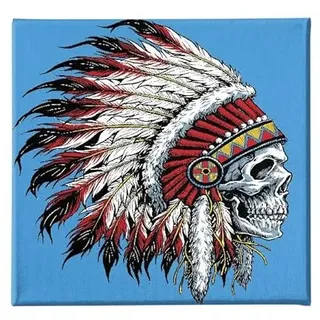 Homemania Skull-Art und Graffiti-Bild für Wohnzimmer, Schlafzimmer, mehrfarbig, 60 x 3 x 60 cm, HM20KNV60 x 60 – 65, Polyester, Holz