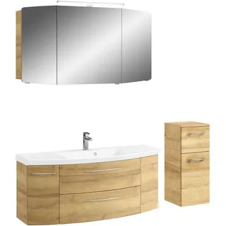 Pelipal Badezimmer , Eichefarben , Holzwerkstoff , 4-teilig , 7 Fächer , 2 Schublade(n),3 Schublade(n) Schubladen , 151 cm , Made in Germany , hängend, Typenvielfalt , Badezimmer, Badmöbelsets & Badmöbelserien, Badmöbel-Sets