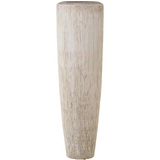 Bodenvase aus Keramik in Weiß und Braun, 24 x 80 cm