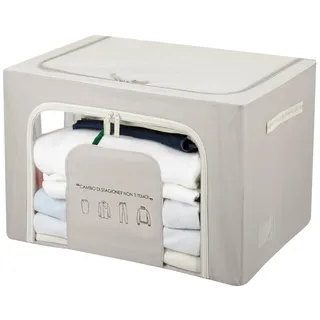 Kasanova 1 KLEIDERBOX CM 60X42X40 SCHRIFTZUG TAUBENGRAU, Polyester Eisen MDF-Faserplatte PVC-Kunststoff, gray