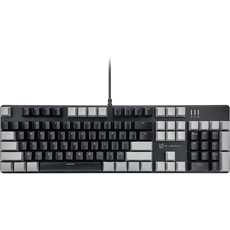 Qisan Mechanische Gaming-Tastatur, kabelgebundene Tastatur Led Hintergrundbeleuchtung Grau und Schwarz 104Tasten Amerikanisches Layout Gaming-Tastatur mit Abnehmbarer,Braun Schalter