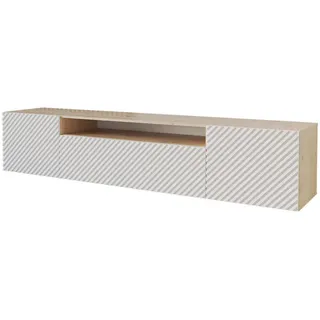 altdecor Zeno-W Lowboard 200x40x41 cm Weiß/Hellbraun Holzwerkstoff