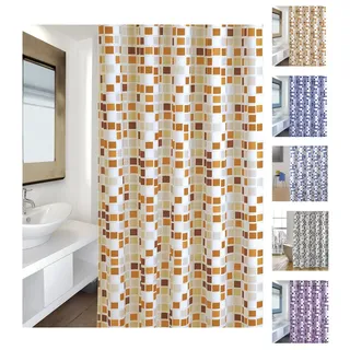 MSV Duschvorhang Cotexsa 180 x 200 cm orange Mosaik