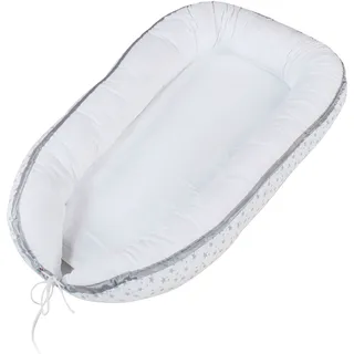 babybay Kuschelnest, weiß Sterne perlgrau