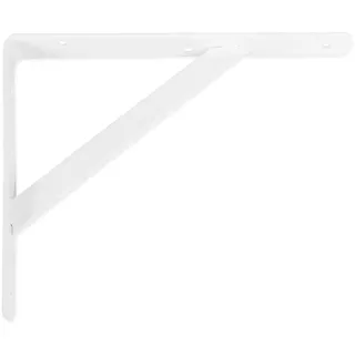 Amig - Regalwinkel Edelstahl | Metallwinkel für Regale | Regalhalterung | Farbe Weiß | Maße: 250 x 150 mm | Empfohlenes max. Gewicht: 250 kg