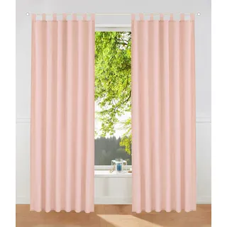 Vorhang OTTO HOME "Raja mit Schlaufen, 2er Pack, blickdicht, Topseller" Gr. 2, rosa (rosé), B:140cm H:175cm, Polyester, Recyceltes Material, Gardinen, Vorhang, 2er-Set, Bestseller, einfarbig, modern, pflegeleichte Mikrofaser