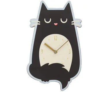 Puckator Wanduhr - Katze Schwarz - Feline Fine