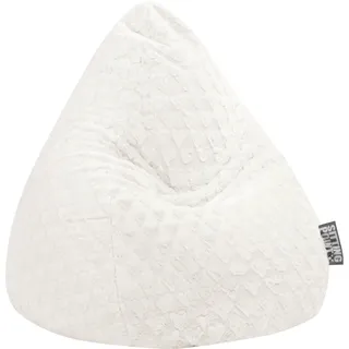 Sitting Point Sitzsack BeanBag Fluffy 120 l Weiß Herz-Muster