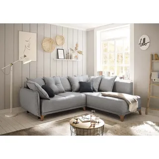 ed exciting design ED Lifestyle Pamplona 2F OTM Sofa universal aufbaubar Holzwerkstoff/Nosag - Anthrazit, Silberfarben 244x212 cm