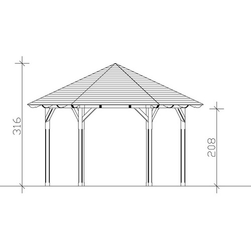 Bild von SKAN HOLZ Pavillon Colmar 3 Zeltdach, sechseckig, BxHxT: 480 cm - braun