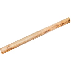 NATUREHOME Teigausroller Nudelholz Stab aus Holz zum Verteilen für Pizza Crepes Kuchen Nudeln Mürbeteig 42x4 cm handgemacht Nudelrolle ohne Griffe