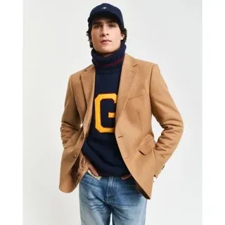 Gant für Herren. 7706292 Slim Fit Wolle Flanell Club Jacke beige (48), Lässig