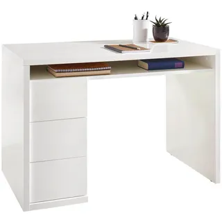 Xora Schreibtisch , Weiß , Holzwerkstoff , 3 Schubladen , rechteckig , Wange , 60x75x110 cm , Stauraum , Büromöbel, Schreibtische, Schreibtische