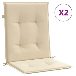 vidaXL Gartenstuhlauflagen für Niedriglehner 2 Stk. Beige 100x50x3 cm - Beige