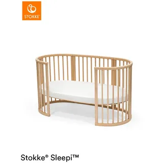 Stokke Gitterbett , Naturfarben , Holz , Buche , massiv , 74x78x141 cm , zum Juniorbett umbaubar, höhenverstellbar, Lattenrost inklusive , Babymöbel & Kindermöbel, Babyzimmer, Babybetten, Gitterbetten