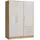 Jupiter Kleiderschrank 3-türig, 3 Schubladen, Holzwerkstoff, Sonoma Eiche + Weiß, 144.6 x 60 x 200 cm