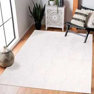 Carpet City Teppich FANCY Drinnen Rund Polypropylen (PP) weiß