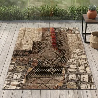 Teppich GINO FALCONE "Outdoor-Africa 37" Gr. 2, bunt, B:80cm H:5mm L:165cm, Kunstfaser, Teppiche, Teppich, Flachgewebe, In- und Outdoor geeignet, Wohnzimmer