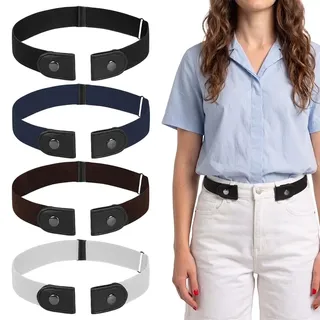 Aomig Gürtel Ohne Schnalle, Elastischer Justierbar Unsichtbarer Gürtel | Dehnbarer Stretchgürtel für Damen und Herren, Justierbar Schnallenfreier Gurtel für Jeans Hosen Kleid