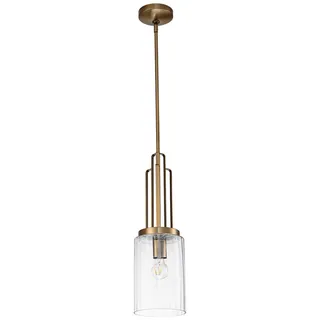 Elstead Lighting Hängeleuchte , Messingfarben , Metall, Glas , 69.8 cm , Grüner Punkt, RoHS , höhenverstellbar , Lampen & Leuchten, Innenbeleuchtung, Hängeleuchten, Pendelleuchten