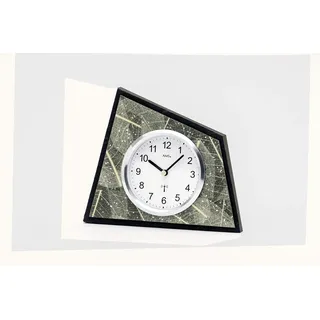 AMS 5177 Tischuhr Tischuhren modern Design - Weiß, Schwarz, Silber