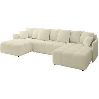 altdecor Eckcouch Polyester 6-Sitzer Beige