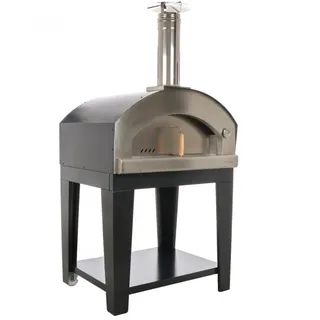 Rossofuoco Nonna Luisa - Holzbackofen für den Außenbereich mit Wagen - schwarz