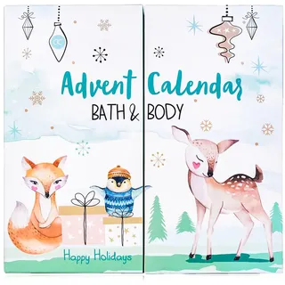 Accentra – Pflege Adventskalender 2025 für Mädchen mit 24 Pflegeprodukten – Adventskalender Beauty mit Bodylotion, Badebomben, Duschgel, Shampoo, Lip Balm, Handcreme uvm. – Weihnachtskalender Teenager