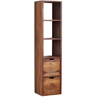 Mid.you Wandregal , Sheeshamfarben , Holz , Sheesham , massiv , 2 Schublade(n) Schubladen , 35x150x30 cm , hängend, handgemacht , Holzmöbel, Holzregale, Wandregale Holz