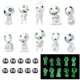 Sctmda 20 Stück gartendeko Farbwechsel Prinzessin Mononoke Elfen figurenalien Miniatur Figuren deko Pilze Mononoke Alien Figur Figur flaschengarten wetterfiguren für Halloween Garten Topfpflanze