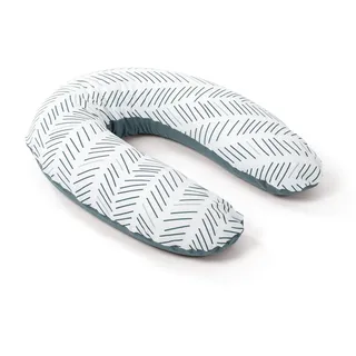 Doomoo Still-& Schwangerschaftskissen Buddy, 180cm inkl. Bezug aus Tetra Bio-Baumwolle, mit feiner EPS-Mikroperlenfüllung, Oeko-TEX Standard 100, Ethnic Petrol