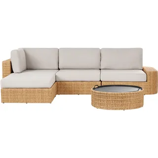 Beliani Garten-Ecksofa Set 4-tlg. Beige