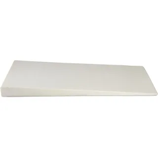 ELONEO Bettkeil Topper 80 x 200 cm aus Komfortschaum, Matratzen-Keilkissen zur Bettneigung, Keilmatratze, Keilförmige-Matratzenauflage, Erhöhungskeil, Bezug waschbar - Weiß