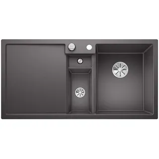 Blanco Collectis 6 S rechts Einbau von Oben Silgranit felsgrau Drehknopfventil 1000 x 510 mm