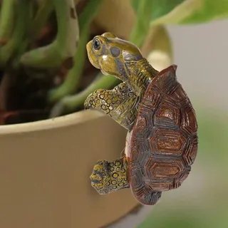 Gosknor Blumentopfhänger in Form Einer Schildkröte, Kletternde Schildkrötenfiguren zum Aufhängen von Blumentöpfen Hängende Schildkrötenstatue Blumentopf-Hugger für Gartendekoration Vase Dekoration