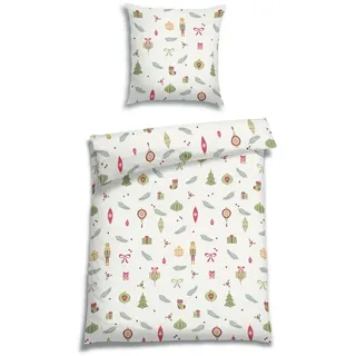 Florella Bettwäsche , Weiß , Textil , Weihnachten , 135x200 cm , pflegeleicht, atmungsaktiv, hautfreundlich, angenehm wärmend, schadstoffgeprüft , Heimtextilien, Bettwäsche & Leintücher, Bettwäsche, Flanell-Bettwäsche