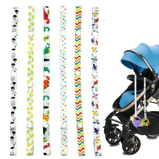 Spielzeug Gurt Halter, 6 Stück Haltegurte Spielzeugkette Verstellbar Stoff Anti Drop Strap Baby Sspielzeug Gurthalter für Kinderwagen, Hochstühle
