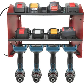 Werkzeugregal, dreilagiges Design, wandmontiert, Rot