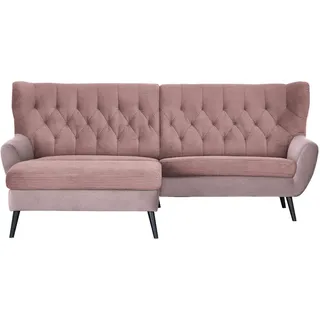 Stylife Ecksofa , Rosa , Textil , Buche , vollmassiv , Uni , Ottomane links, L-Form , 237x165 cm , Typenauswahl, Stoffauswahl, seitenverkehrt erhältlich, Rücken echt, Armteil links, Armteil rechts , Wohnzimmer, Sofas & Couches, Wohnlandschaften, Ecksofas