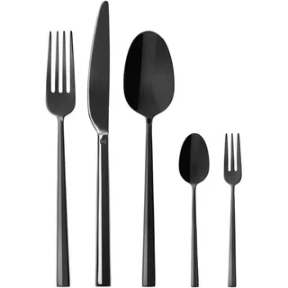 Sambonet Besteckset , Schwarz , Metall , 60-teilig , lebensmittelecht , Besteck, Besteck-Sets