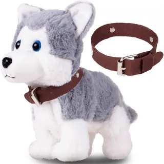 Malplay Sprachgesteuertes Interaktives Spielzeug Hund "Husky" Welpe Elektronisches Haustier Hund für Kinder Ab 3 JAhren