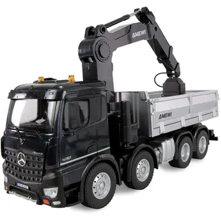 AMEWI Bagger Mercedes-Benz Arocs Kranwagen 8x4/4 4WD 1:18 RTR schwarz
