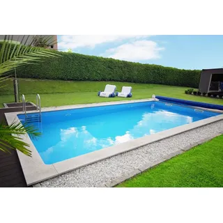 KWAD Rechteckpool 400 x 150 x 800 cm inkl. Sandfilteranlage, Boden-Schutzplane, Skimmer, Poolleiter