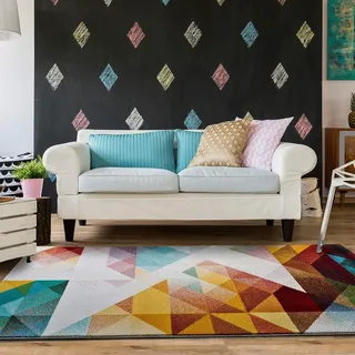 UNIVERSAL Geometrische Teppich Pandora Dreiecke Mehrfarbig