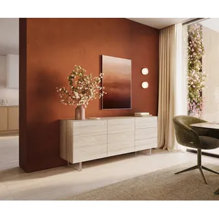 DeLife Sideboard 180 cm Creme-Weiß
